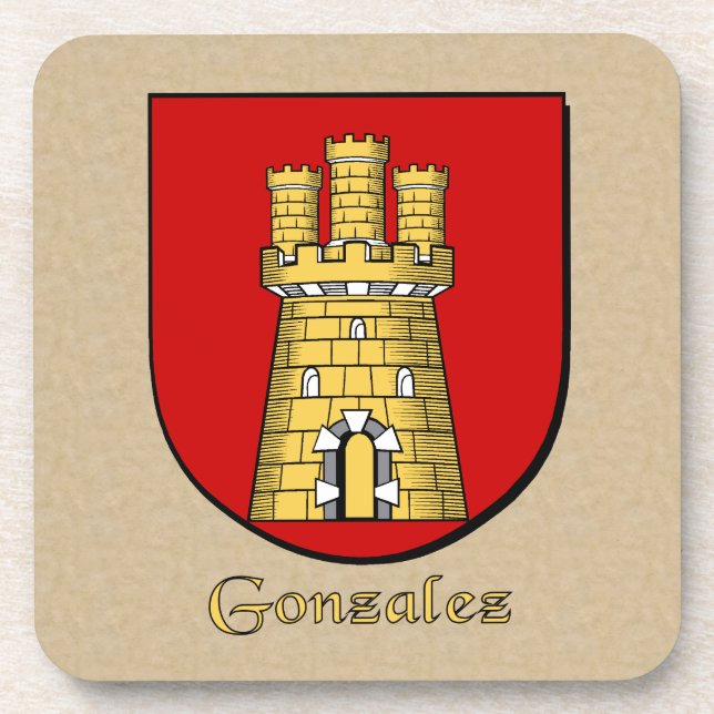 Gonzalez Family Shield Coaster (Front)