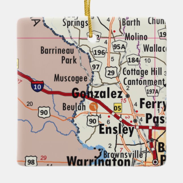 Gonzalez Florida Map Ceramic Ornament (Front)