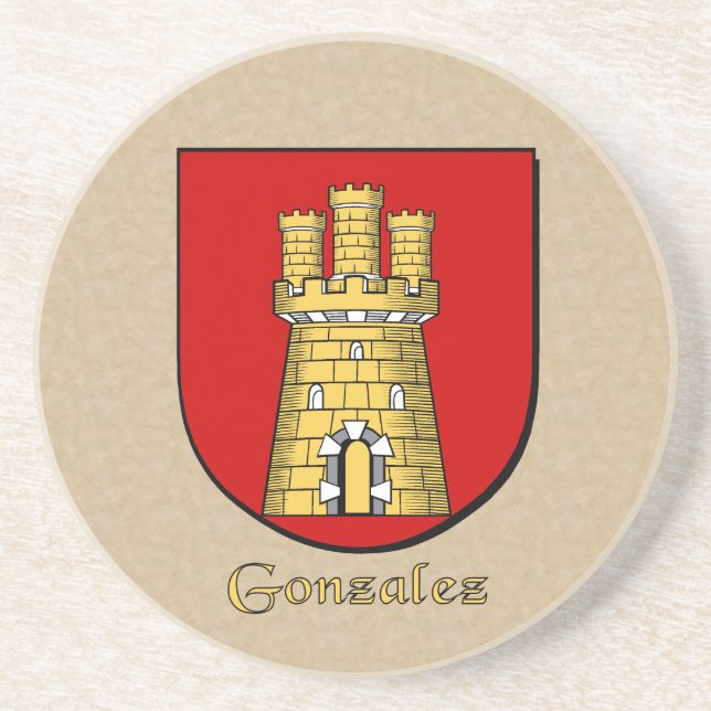 Gonzalez Heraldic Shield Coaster (Front)