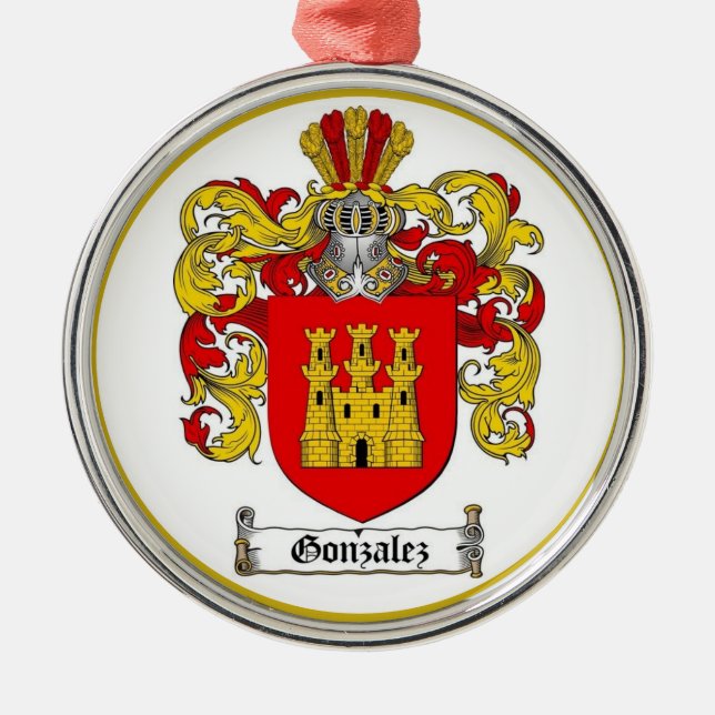  Gonzalez [Spanish] Family Crest *   Metal Ornament (Front)