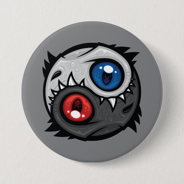 Good and Evil Dragon Yin Yang 7.5 Cm Round Badge (Front)