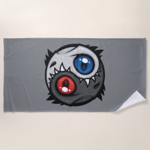 Good and Evil Dragon Yin Yang Beach Towel