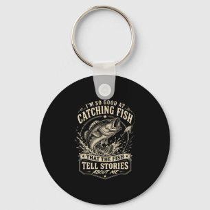 Good at catching fish funny bass fishing fisherman key ring