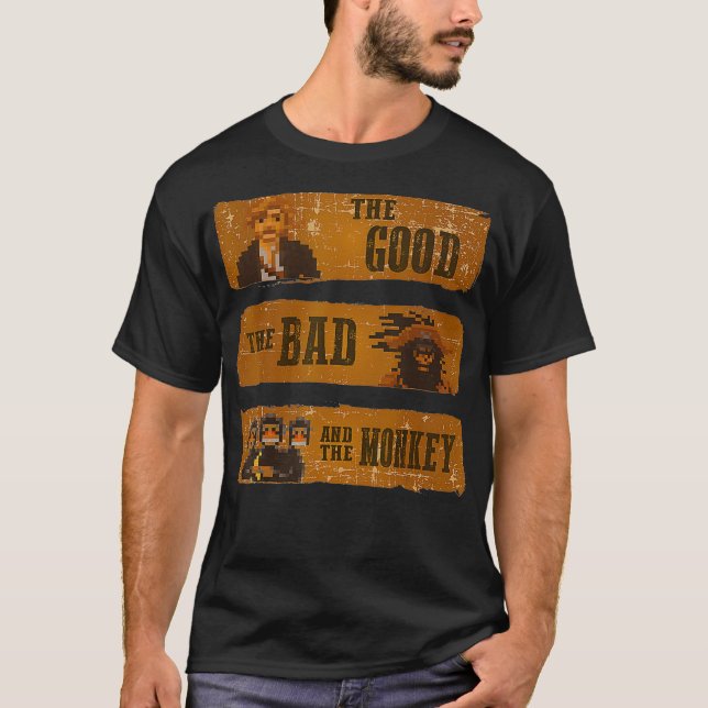 good bad monkey videogame western island tshirt ge (Front)