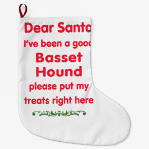 good Basset Hound Large Christmas Stocking