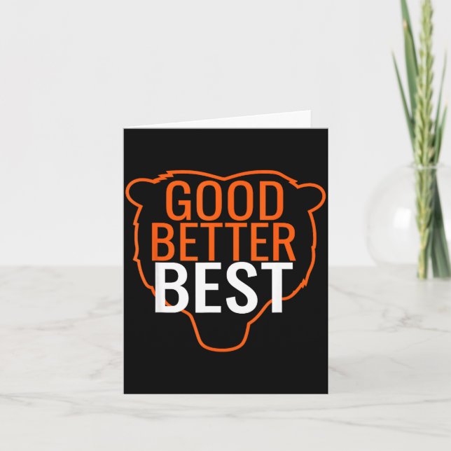 Good Better Bear Outline Motivation  Card (Front)