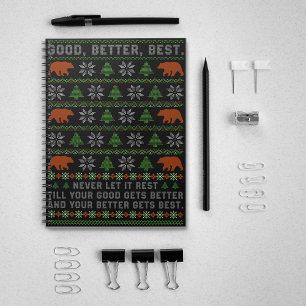 Good Better Best Never Let It Rest Christmas Quote Notebook