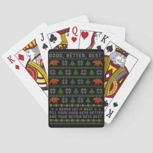 Good Better Best Never Let It Rest Christmas Quote Playing Cards