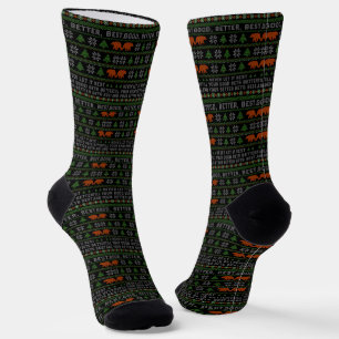 Good Better Best Never Let It Rest Christmas Quote Socks