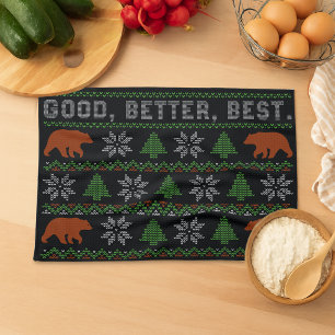 Good Better Best Never Let It Rest Christmas Quote Tea Towel