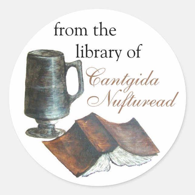 "good book and a cup of coffee" book plate sticker (Front)