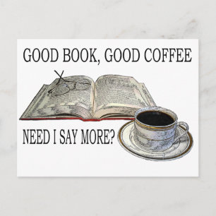 GOOD BOOK, GOOD COFFEE POSTCARD
