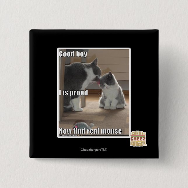 Good boy 15 cm square badge (Front)