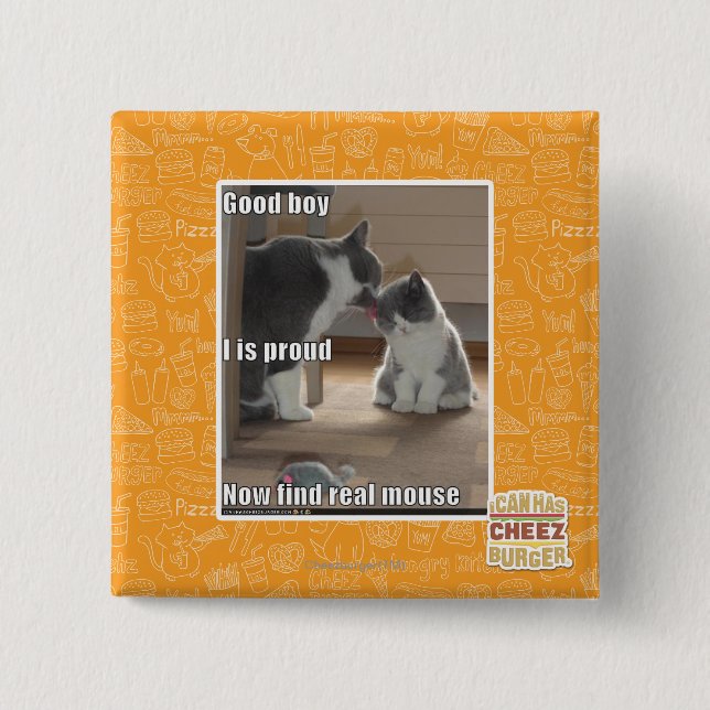 Good boy 15 cm square badge (Front)