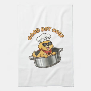 Good Boy Chef Cooking Dog Tea Towel