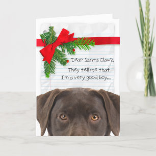 Good Boy Chocolate Lab Christmas Card