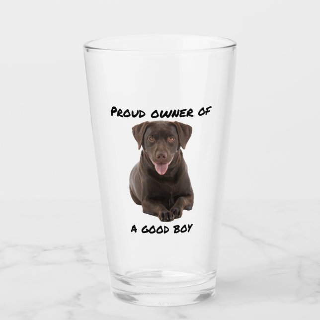 Good Boy Chocolate Lab Glass (Front)