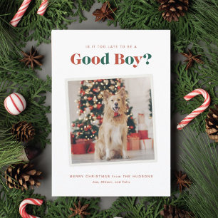 Good Boy Dog Christmas Photo Card