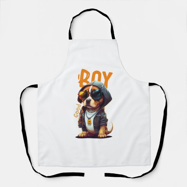Good Boy Dog Cute Puppy Apron (Front)