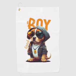 Good Boy Dog Cute Puppy Golf Towel