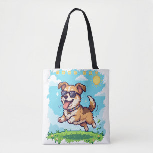 Good Boy Pixel Puppy Retro Gaming Design Tote Bag