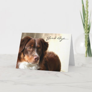 Good Bye Australian shepherd greeting card