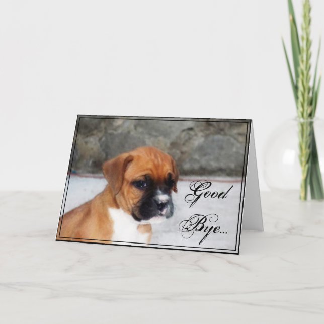 Good Bye Boxer dog greeting card (Front)