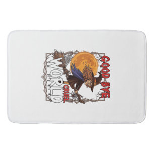 Good Bye Cruel World Witch Halloween Full Moon Spi Bath Mat