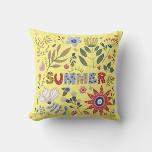 Good bye School, Hello Summer And Flowers Cushion