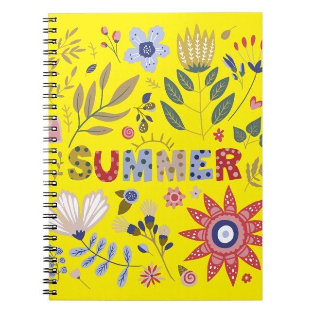 Good bye School, Hello Summer And Flowers  Notebook (Front)