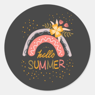 Good bye School, Hello Summer Vacation  Classic Round Sticker