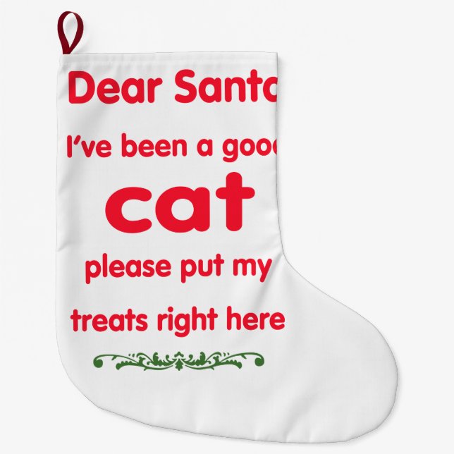 good cat large christmas stocking (Front)