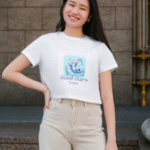 Good Charm, Blue design, Personalised T-Shirt