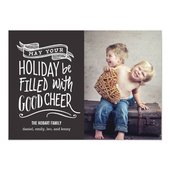Good Cheer Holiday Photo Card - Editable Colour