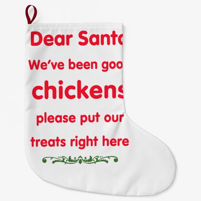 good chickens large christmas stocking (Front)