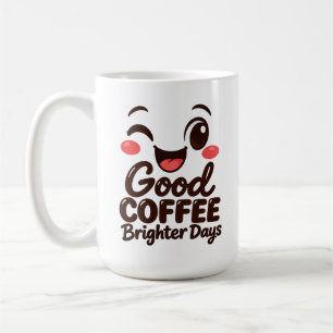Good Coffee Brighter Days Smiley Face 15oz Mug