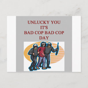 good cop bad cop police joke postcard