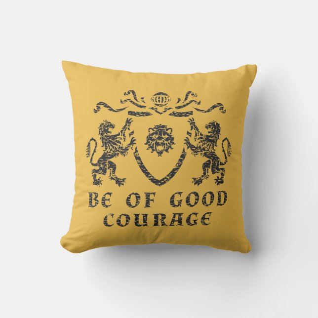 Good Courage Blazon Throw Pillow (Front)