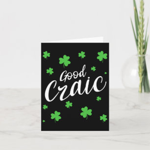 Good Craic Fun Irish Slang Shamrocks St Patricks D Card