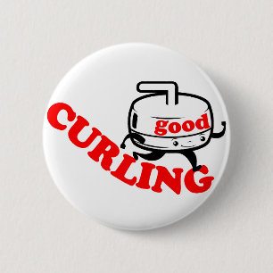 [ GOOD CURLING ] Retro "Stone Guy" Gifts by SKO 6 Cm Round Badge