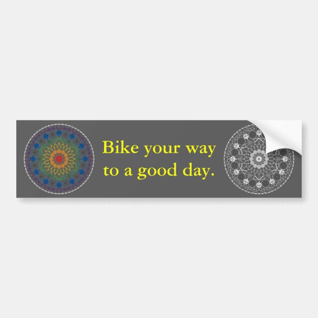 Good Day Bumper Sticker with Mandala 2 (Front)
