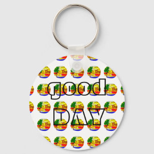 GOOD_DAY_GREEN_YELLOW KEY RING