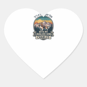 Good Day Hiking Cavalier King Charles Dog Heart Sticker