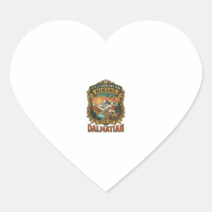 Good Day Hiking Dalmatian Dog Mountains River Heart Sticker