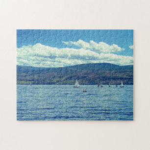 Good Day Sailing Sailboat Lake Water Scenery Jigsaw Puzzle