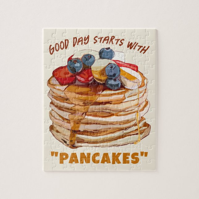 Good Day Starts With Pancakes Jigsaw Puzzle (Vertical)