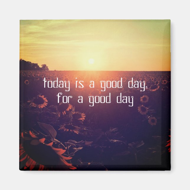 good day sunflower magnet (Front)