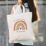 Good Day To Teach Teacher Gift Boho Rainbow Tote Bag<br><div class="desc">Good Day To Teach Teacher Gift Boho Rainbow Tote Bag features an adorable duo of rainbow in shades of pink,  blush,  mustard,  lavender and purple,  along with fun type.</div>