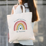 Good Day To Teach Teacher Gift Boho Rainbow Tote Bag<br><div class="desc">Good Day To Teach Teacher Gift Boho Rainbow Tote Bag features an adorable duo of rainbow in shades of pink,  blush,  mustard,  aqua and navy,  along with fun type.</div>