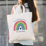 Good Day To Teach Teacher Gift Boho Rainbow Tote Bag<br><div class="desc">Good Day To Teach Teacher Gift Boho Rainbow Tote Bag features an adorable duo of rainbow in shades of pink,  mustard,  green and blue,  along with fun type.</div>